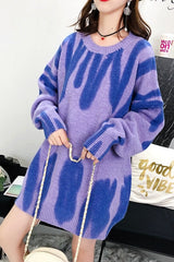 Cross Border Printed Outer Knit Sweater Sai Feel