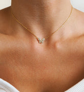 Collier ras du cou papillon en cristal