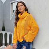 Cuddle Weather Cable Knit Handmade Turtleneck Sweater Sai Feel