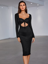 Cut Out Knot Front Bodycon Dress Sai Feel