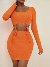 Cut Out Knot Scoop Neck Bodycon Dress Sai Feel