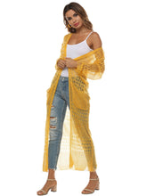 Cut Out Pocket Open Front Longline Cardigan Sai Feel