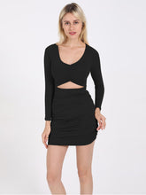 Cut Out Ruched Bodycon Dress Sai Feel