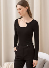 Cut out round neck crop top Sai Feel