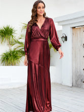 Deep V Neck Long Sleeve Sequin Dress Sai Feel