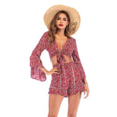 Disty Floral Flare Sleeve Top and Pants 2pcs Set Co-Ords Sai Feel