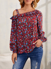 Disty Floral One Shoulder Ruffles Blouse Sai Feel