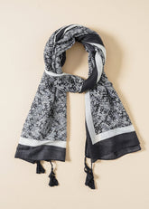 Disty Floral Tassel Decor Scarf Sai Feel