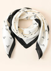 Disty Print Satin Scarf Sai Feel