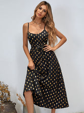 Dots Print Self Waist Tie Cami Dress Sai Feel