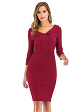 Double Breasted Bodycon Midi Dress Sai Feel