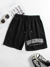 Drawstring Waist Letter Graphic Shorts Sai Feel