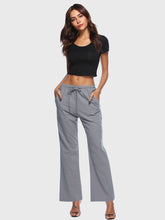 Drawstring Waist Wide Leg Pants Sai Feel