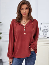 Drop Shoulder Button Front Hoodie Sai Feel