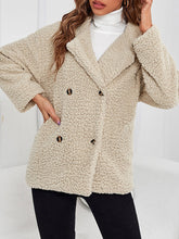 Drop Shoulder Double Breasted Teddy Coat Sai Feel