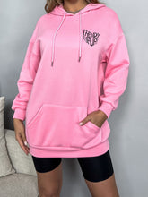 Drop Shoulder Slogan Graphic Pocket Hoodie Sai Feel