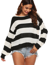 Drop Shoulder Striped Sweater Sai Feel