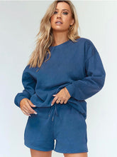 Drop Shoulder Sweatshirt&Shorts Set Sai Feel