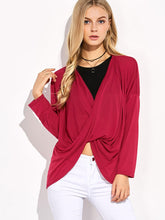 Drop Shoulder Twist Front Top Sai Feel