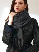 Dual Color Fringe Hem Scarf Sai Feel