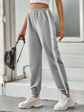 Elastic Waist Side Tipping Sweatpants Sai Feel
