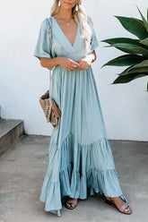 Empire Waist Tiered Bohemian Maxi Dress Sai Feel