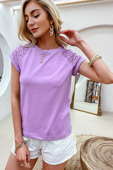 Eyelet Short-Sleeve Summer T-Shirt Sai Feel