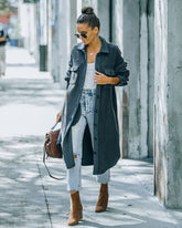 Alayjah – Lange Fleecejacke mit Taschen – Anthrazit – ENDGÜLTIGER VERKAUF