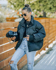 Alina Pufferjacke mit Taschen - Schwarz - FINAL SALE