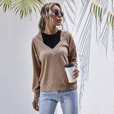 Fake 2pcs Sets Women Long Sleeve Solid Knitted Sweater Spring Autumn Knit Pullover Sai Feel