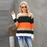 Fashion Long Sleeve Round Neck Knitted Drawstring Hem Sweatshirt Sai Feel