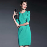 Fashion Office V Neck Solid Bodycon Red Dress Spring/Autumn skirt Sai Feel