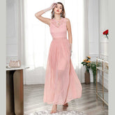 Fashion Round Collar Sexy Lace Chiffon Chiffon Party Wedding Dress Sai Feel