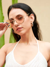 Fashion Semi Rim Bling Rhinestone UV Sunglasses Sai Feel