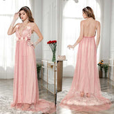 Fashion Sexy Party Evening Cami Backless Wedding Flower Mesh Dress Sai Feel