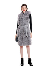 Faux Fur Sleeveless Hoodie Coat Sai Feel
