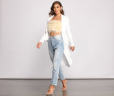 First In Class Peplum High Low Jacket Sai Feel