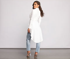 First In Class Peplum High Low Jacket Sai Feel