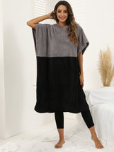 Flannel Color Block Hoodie Robe Sai Feel
