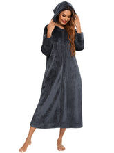 Flannel Fluffy Zip Up Hoodie Robe Sai Feel