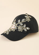 Floral Appliqu¨¦ Baseball Cap Sai Feel