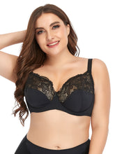 Floral Lace Bras Sexy Perspective for Women Lingerie Plus Size Comfort Underwear Unlined Adjusted Strap Sai Feel