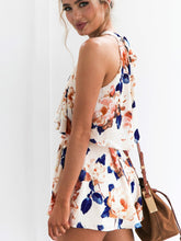 Floral Print Halter Top & Shorts Set Sai Feel