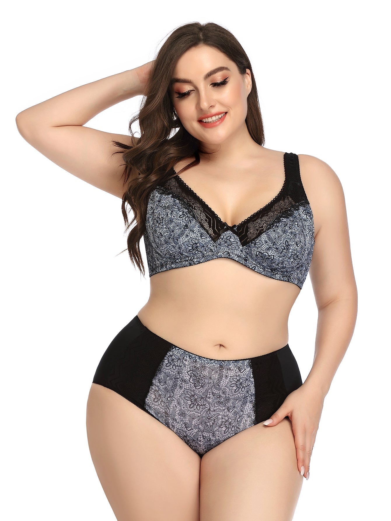 Spitzen-BH und Hschen-Set mit Blumendruck fr Damen, sexy Dessous, BH-Set, Dessous, Damen-Unterwsche-Set Sai Feel Spitzen-BH und Hschen-Set mit Blumendruck fr Damen, sexy Dessous, BH-Set, Dessous, Damen-Unterwsche-Set Sai Feel