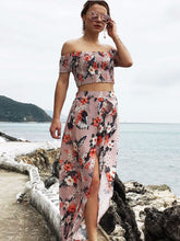 Floral Print Off Shoulder Top & Skirt Set Sai Feel