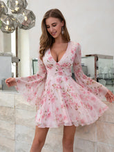 Floral Print Sheer Flare Dress Sai Feel