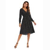 Floral Surplice Neck Elastic Waist Dress Sai Feel