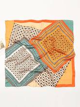 Floral pattern printed chiffon square scarf Sai Feel