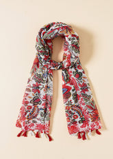Flower Print Tassel Decor scarf Sai Feel