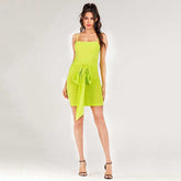 Fluoresce Green Cami with Belt Bodycon Dress Sai Feel